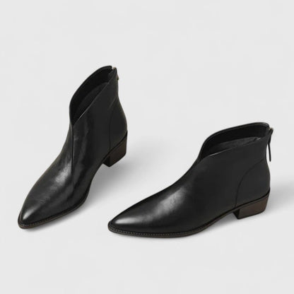 Alma | Botines Camperos de Piel Planos Mujer Punta Fina