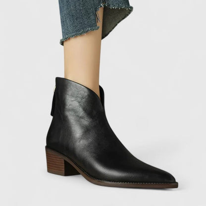 Alma | Botines Camperos de Piel Planos Mujer Punta Fina