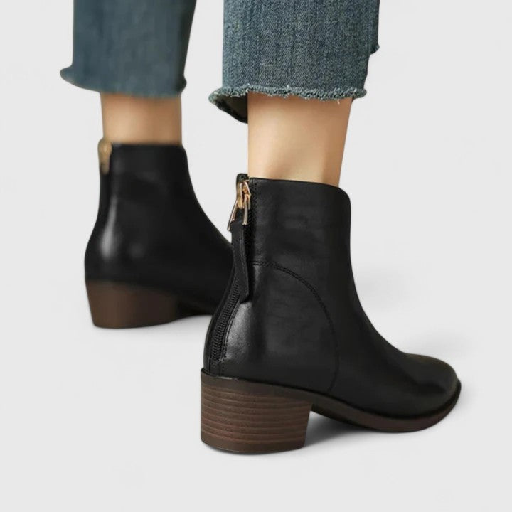 Alma | Botines Camperos de Piel Planos Mujer Punta Fina