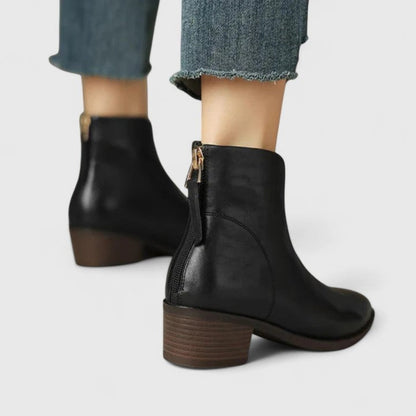 Alma | Botines Camperos de Piel Planos Mujer Punta Fina