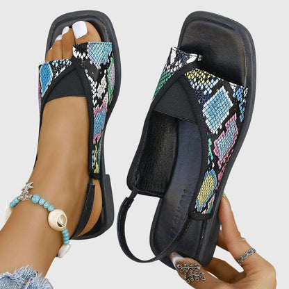Amaia | Sandalias Planas Slingback Mujer Punta Cuadrada