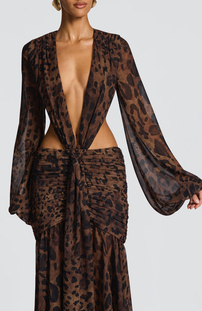Noche Salvaje — Vestido Largo Animal Print