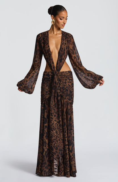Noche Salvaje — Vestido Largo Animal Print