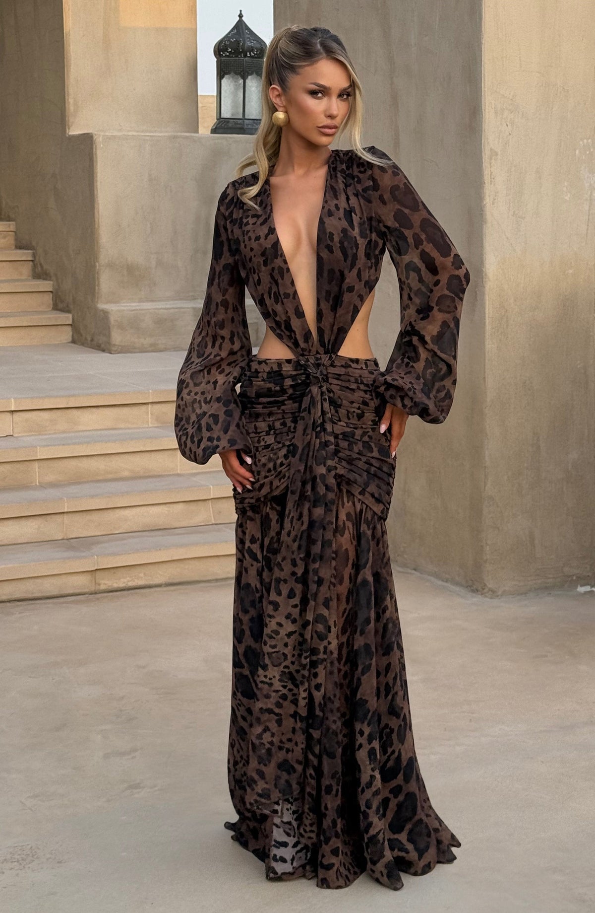 Noche Salvaje — Vestido Largo Animal Print