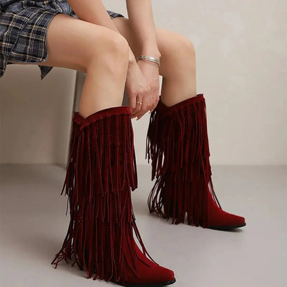 Ariadna | Botas Camperas Mujer Caña Alta con Flecos