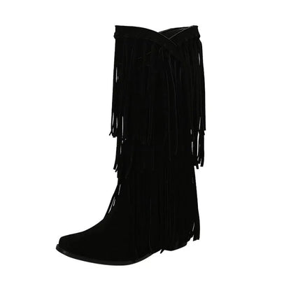 Ariadna | Botas Camperas Mujer Caña Alta con Flecos