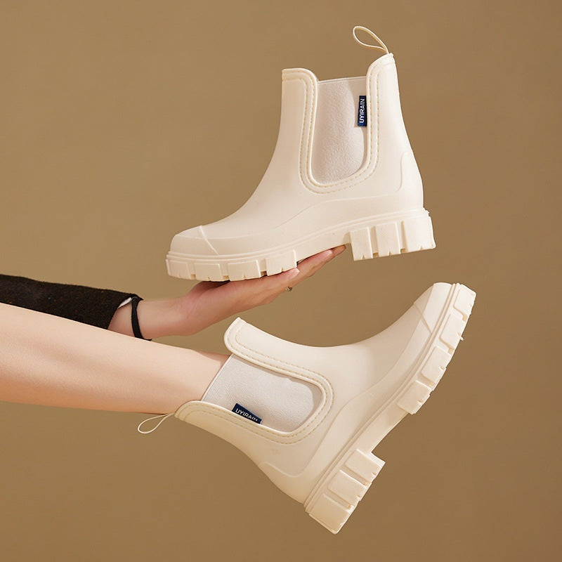 Claudia | Botas Chelsea de Agua Impermeables Mujer Plataforma