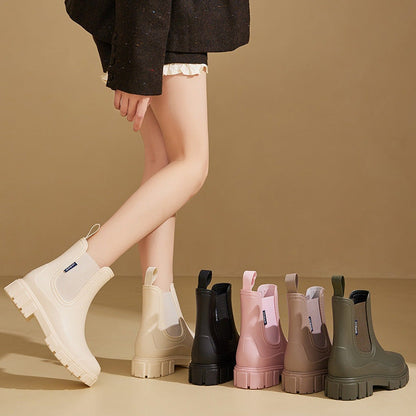 Claudia | Botas Chelsea de Agua Impermeables Mujer Plataforma