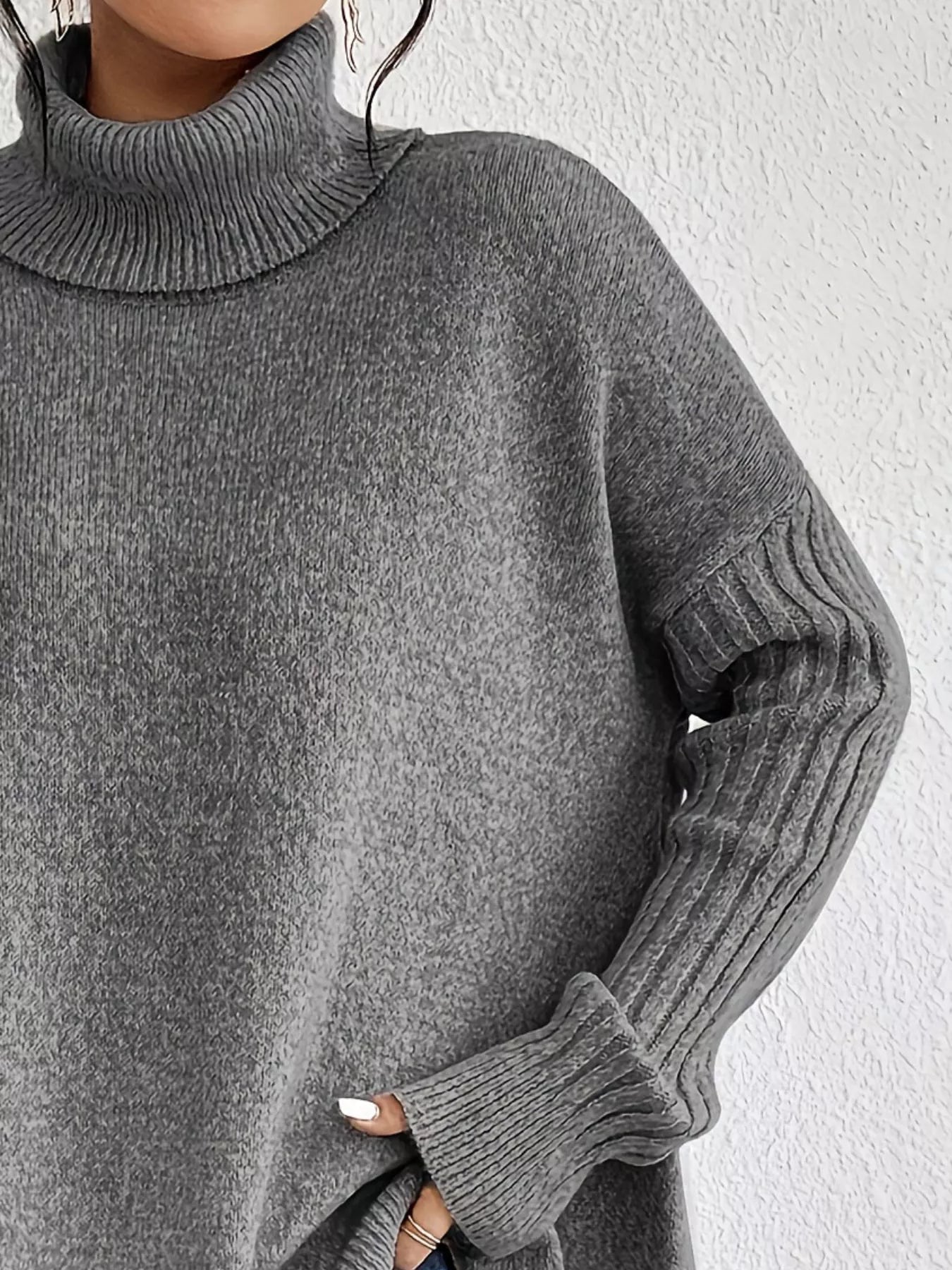 Chaqueta Punto Oversize Cuello Solapa