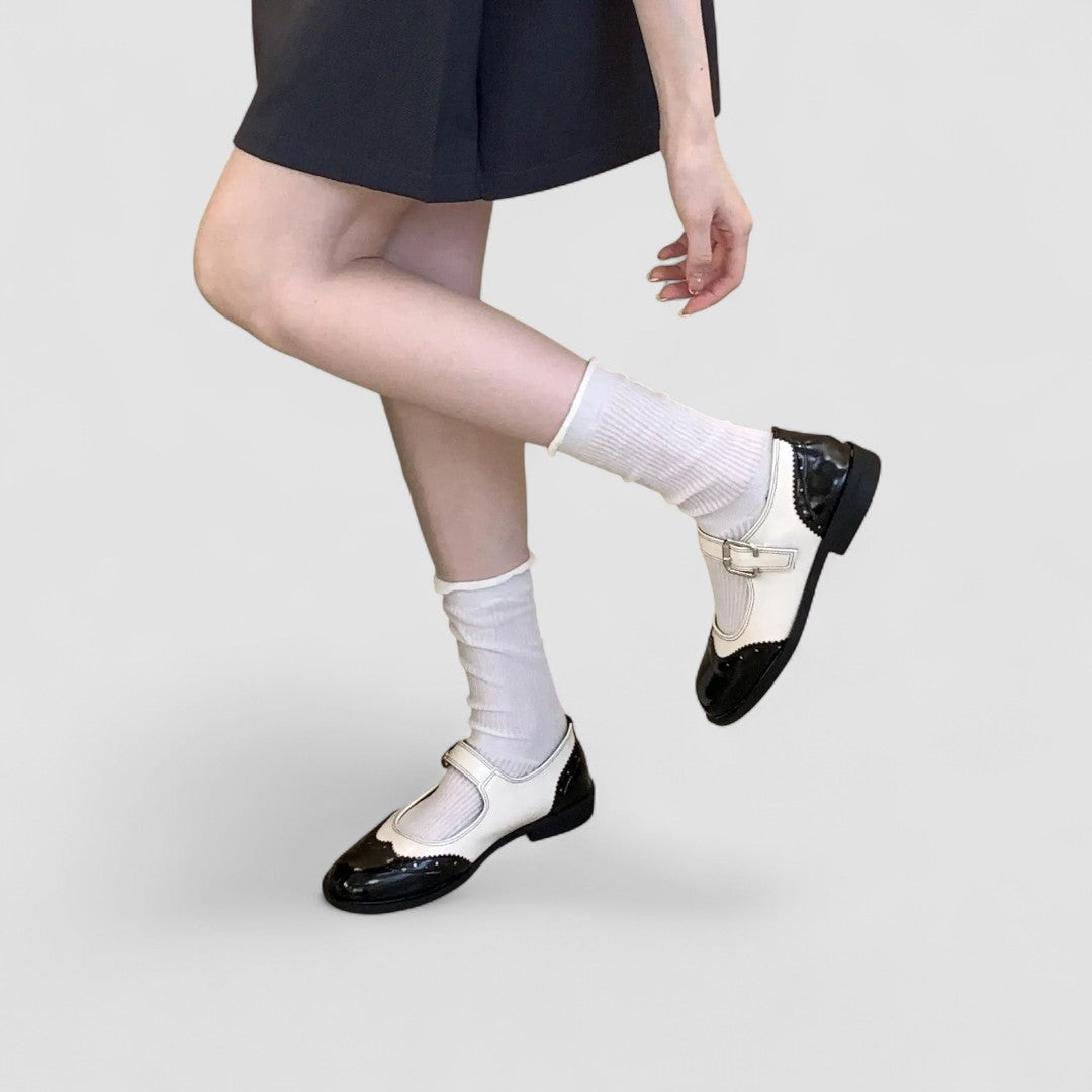 Beatriz | Mary Jane Shoes Mujer Charol Brogue Tacón Bajo
