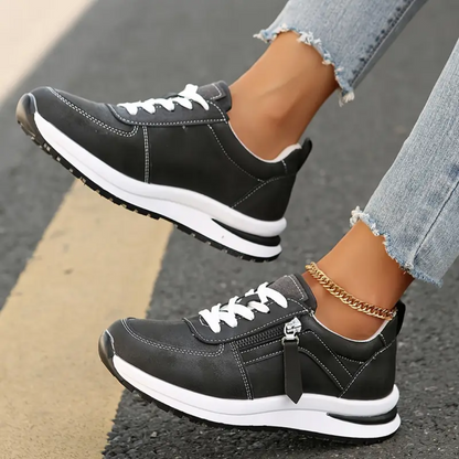 Berta | Zapatillas de Vestir Mujer con Cremallera Lateral Cordones