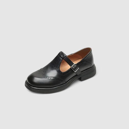 Carla | Mary Jane Shoes de Piel Mujer Estilo Brogue Hebilla