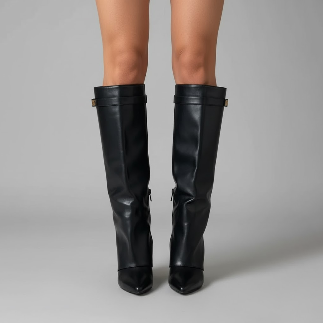 Cayetana | Botas Altas de Ante Mujer Caña Alta Tacón