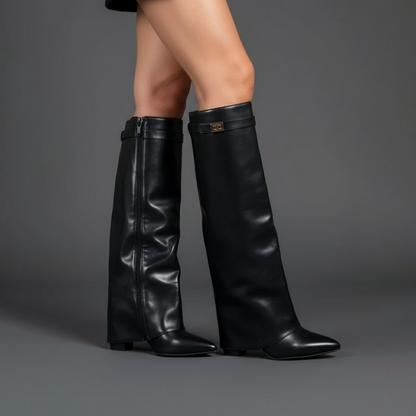 Cayetana | Botas Altas de Ante Mujer Caña Alta Tacón