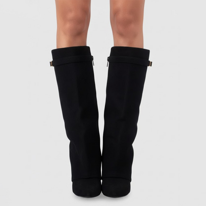 Cayetana | Botas Altas de Ante Mujer Caña Alta Tacón