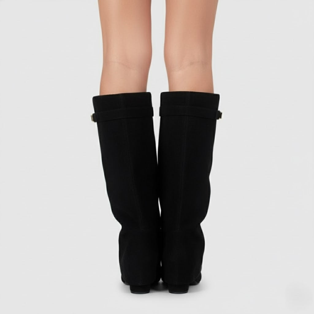 Cayetana | Botas Altas de Ante Mujer Caña Alta Tacón