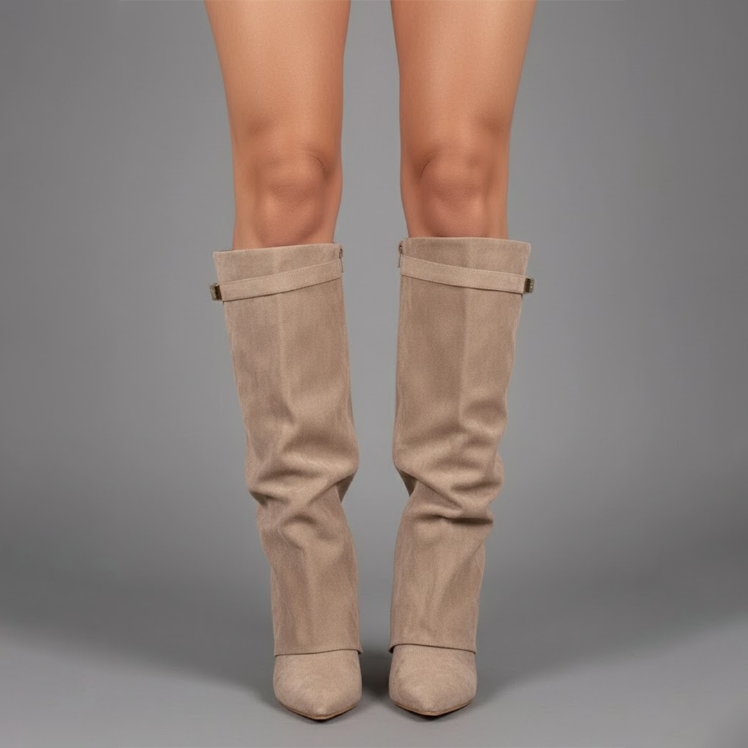 Cayetana | Botas Altas de Ante Mujer Caña Alta Tacón