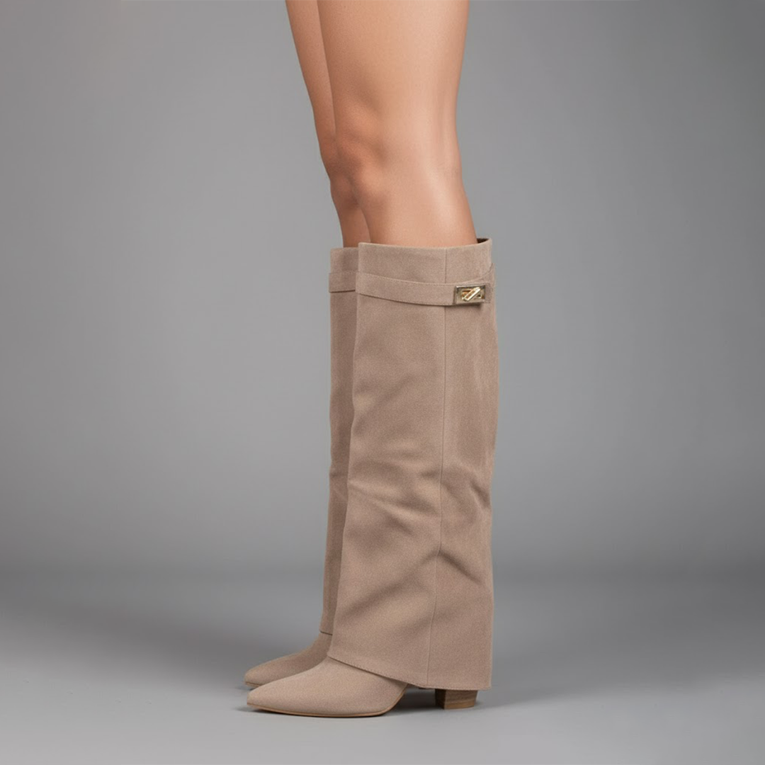 Cayetana | Botas Altas de Ante Mujer Caña Alta Tacón