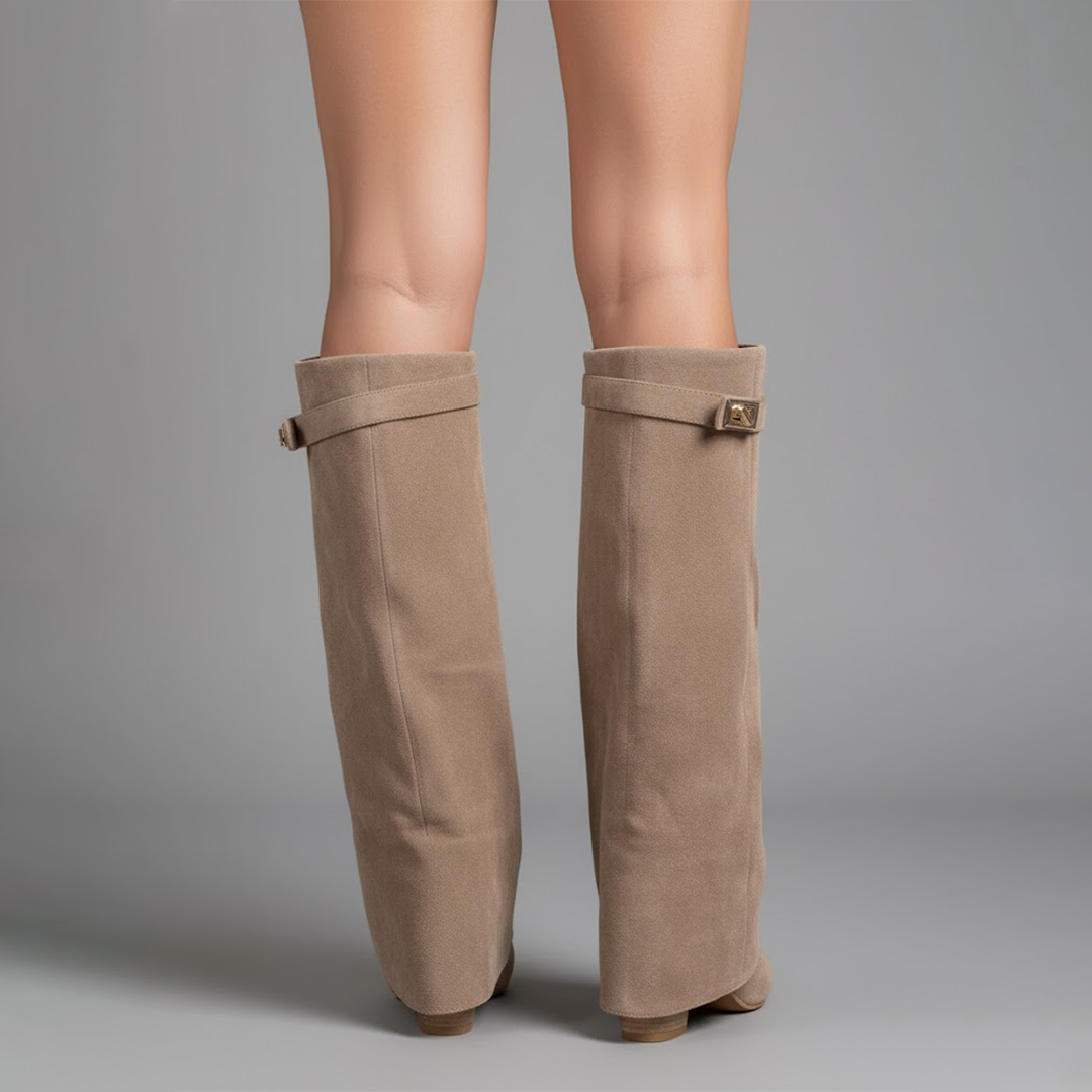 Cayetana | Botas Altas de Ante Mujer Caña Alta Tacón