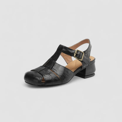 Celia | Mary Jane Shoes Mujer Piel Tacón Bloque Tiras
