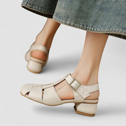 Celia | Mary Jane Shoes Mujer Piel Tacón Bloque Tiras