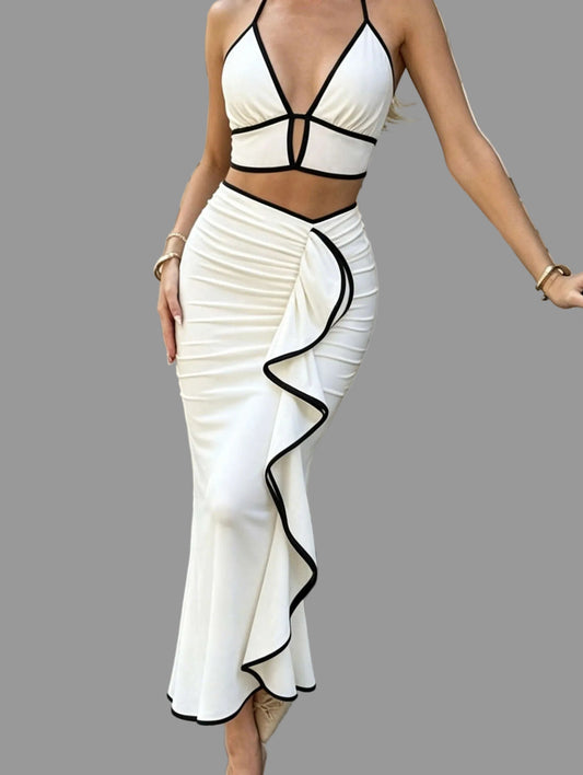 Conjunto Halter y Falda Sirena