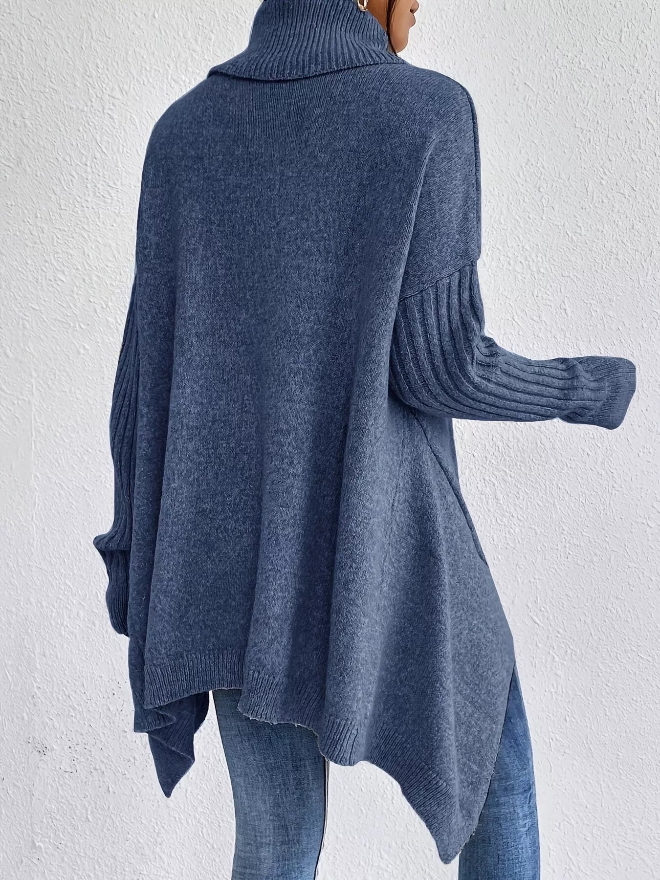 Chaqueta Punto Oversize Cuello Solapa