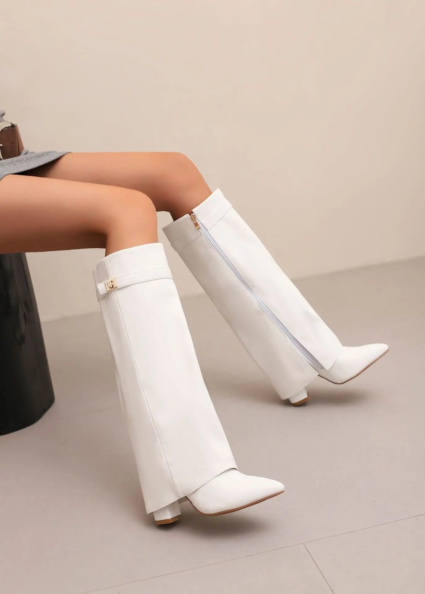 Elvira | Botas Altas de Ante Mujer Caña Alta Hebilla