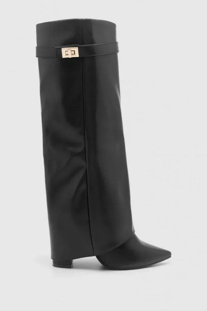 Elvira | Botas Altas de Ante Mujer Caña Alta Hebilla