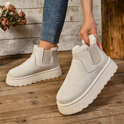 Esther | Botines Chelsea de Ante Mujer Plataforma Forro Interior
