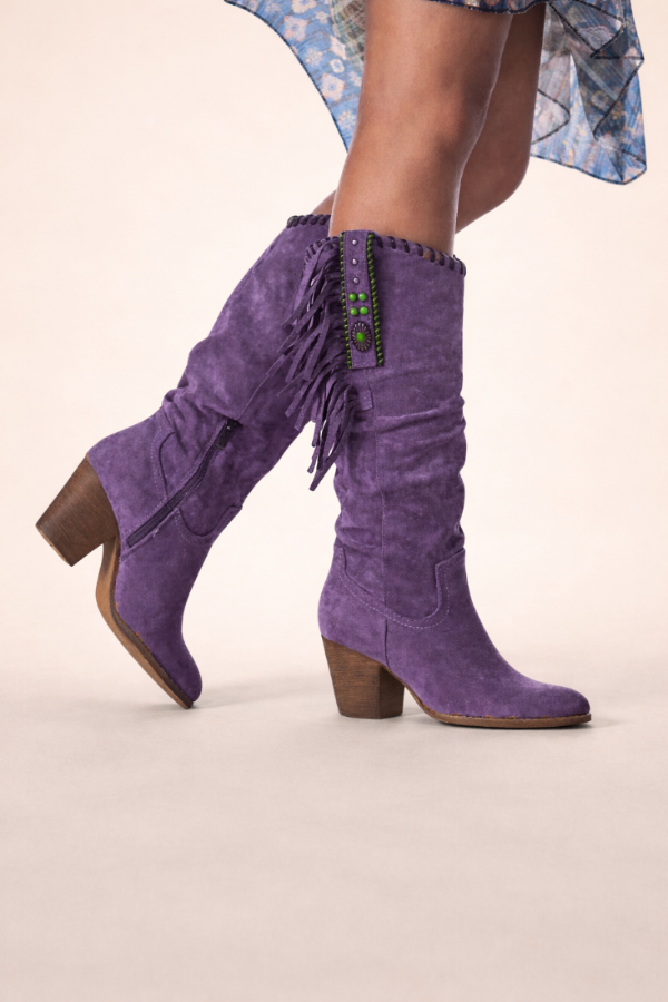 Gema | Botas Camperas Mujer con Flecos Tacón Cuadrado