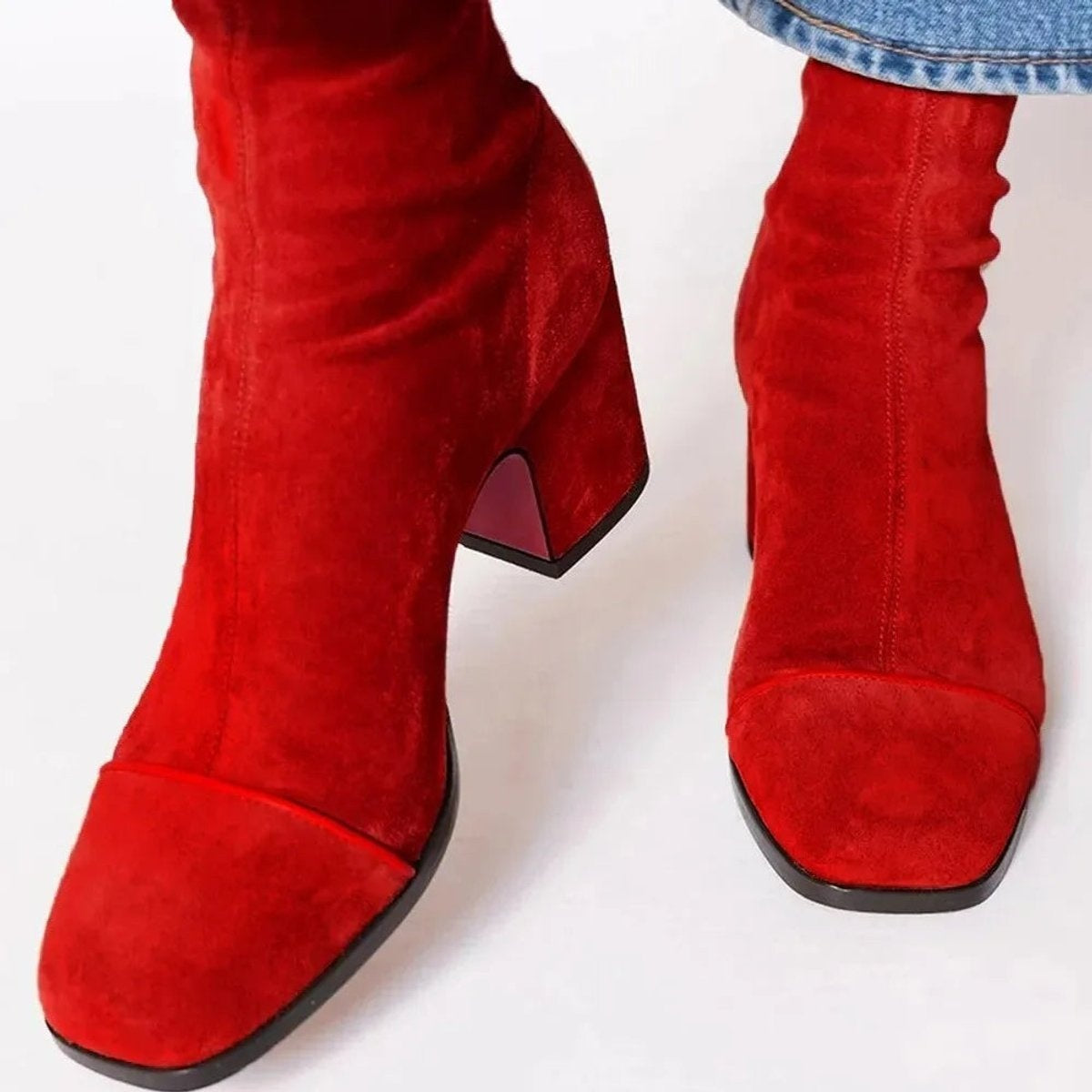 Gema | Botines de Ante con Tacón de Bloque Mujer Estampado Leopardo