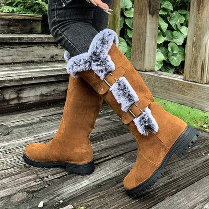 Guadalupe | Botas de Invierno Planas Mujer Caña Alta Felpa