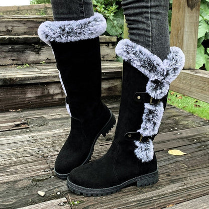 Guadalupe | Botas de Invierno Planas Mujer Caña Alta Felpa