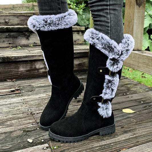 Guadalupe | Botas de Invierno Planas Mujer Caña Alta Felpa