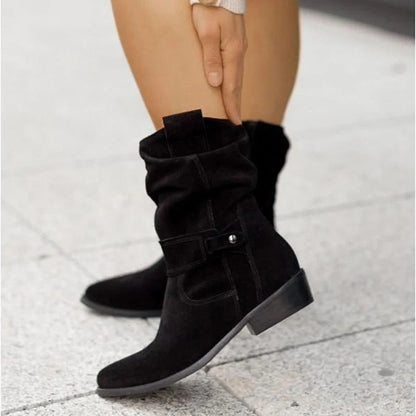 Inés | Botas Cowboy de Ante Mujer Caña Media Slouchy