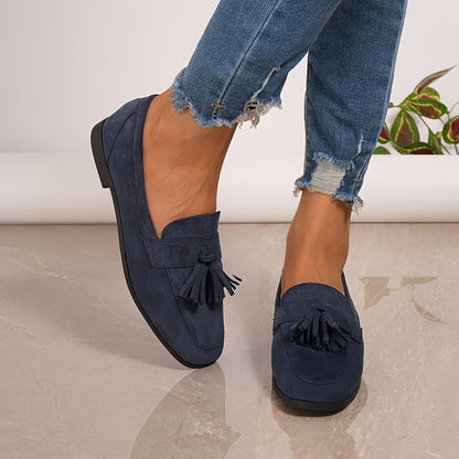 Inés | Mocasines de Ante con Borlas Mujer Planos