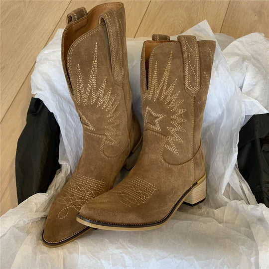 Laia | Botas Cowboy Mujer Caña Alta Bordado Western