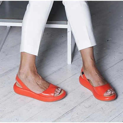 Laia | Sandalias Planas Peep Toe Mujer Slingback