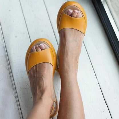 Laia | Sandalias Planas Peep Toe Mujer Slingback