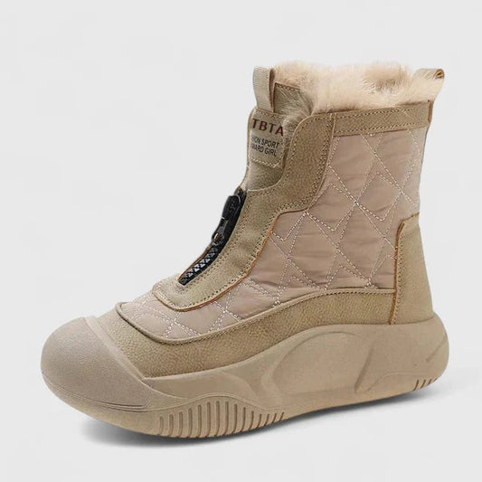 Leire | Botas Impermeables Mujer con Forro Interior Planas Cierre Frontal