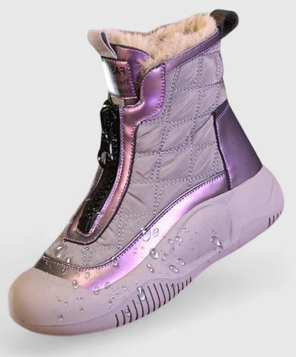 Leire | Botas Impermeables Mujer con Forro Interior Planas Cierre Frontal