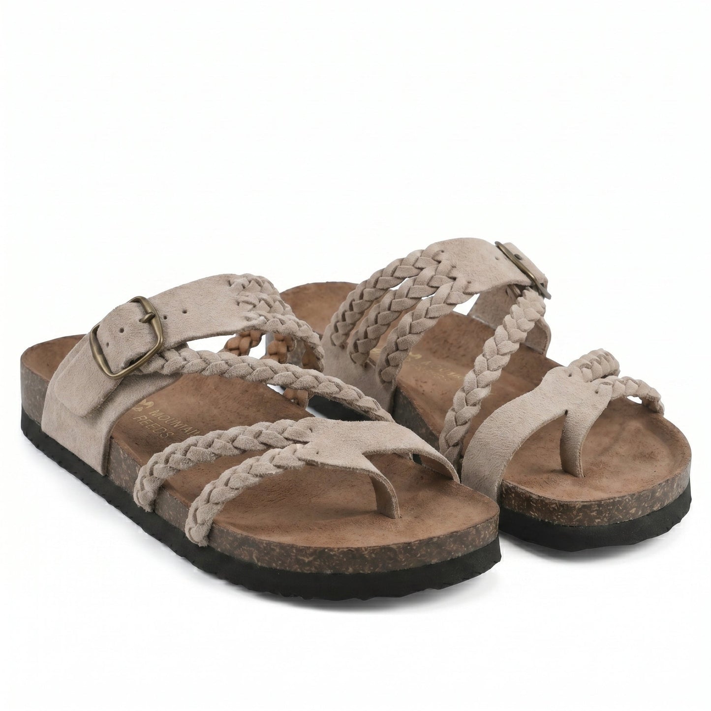 Leire | Sandalias Planas Trenzadas Mujer Hebilla Ajustable