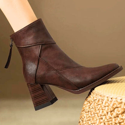 Lola | Botines de Tacón Bloque Mujer Cremallera Lateral