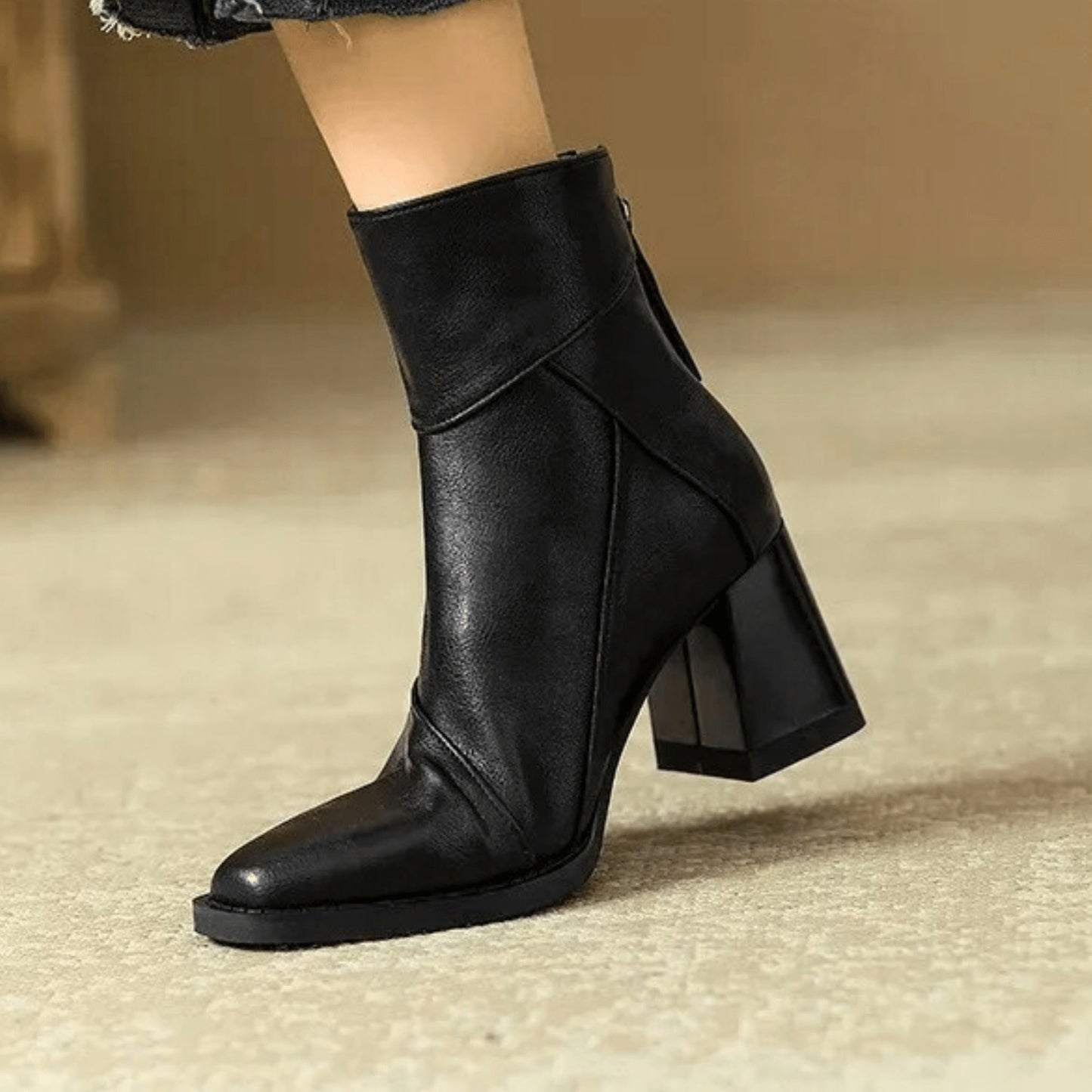 Lola | Botines de Tacón Bloque Mujer Cremallera Lateral
