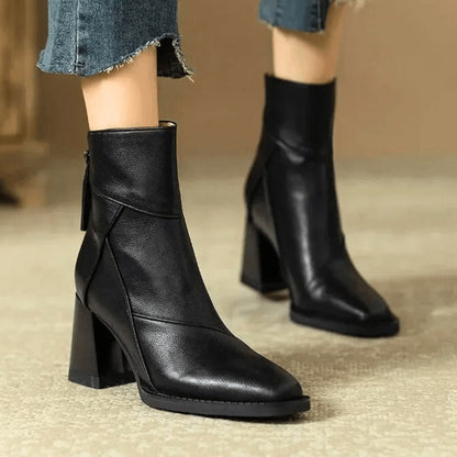 Lola | Botines de Tacón Bloque Mujer Cremallera Lateral