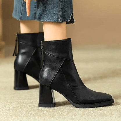 Lola | Botines de Tacón Bloque Mujer Cremallera Lateral