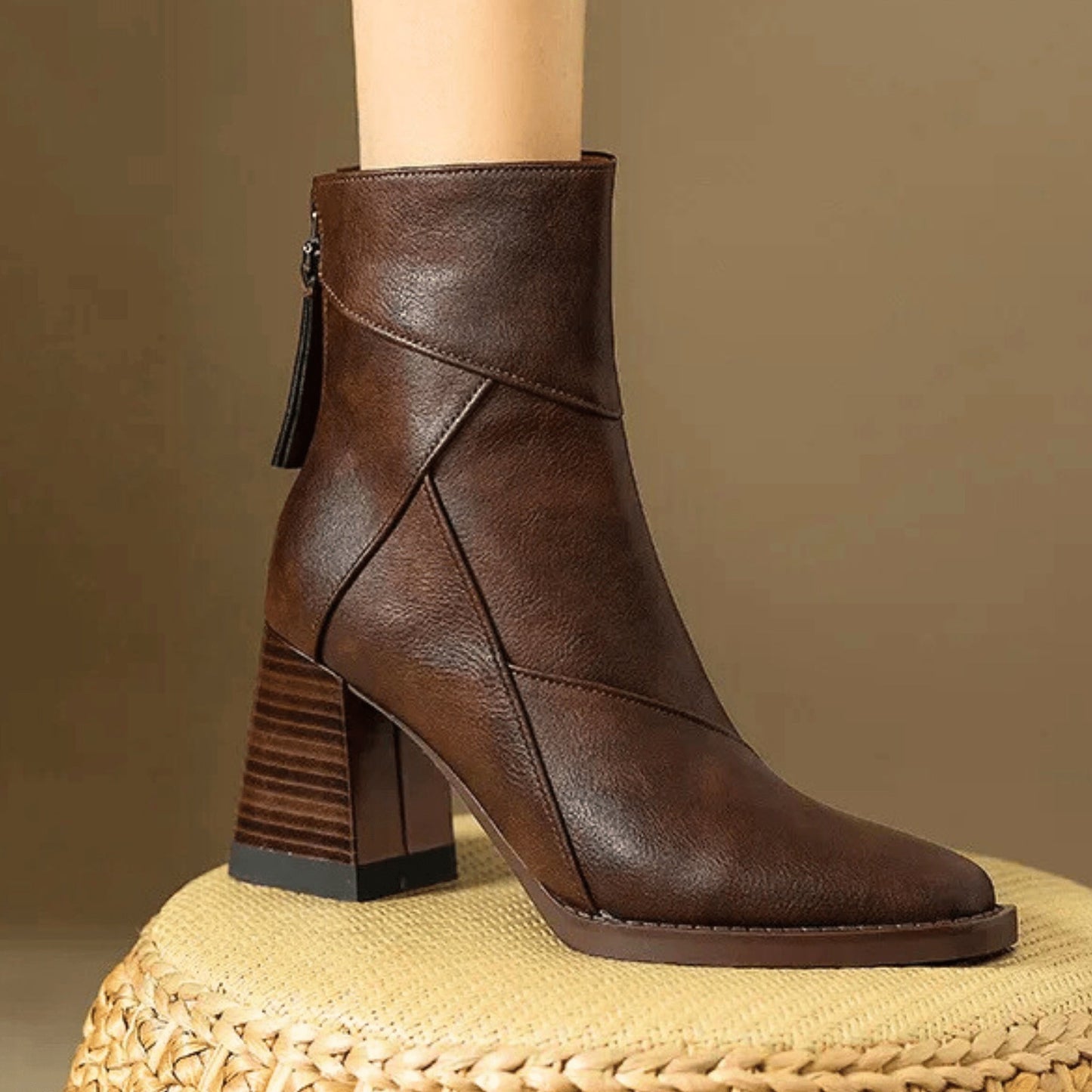 Lola | Botines de Tacón Bloque Mujer Cremallera Lateral