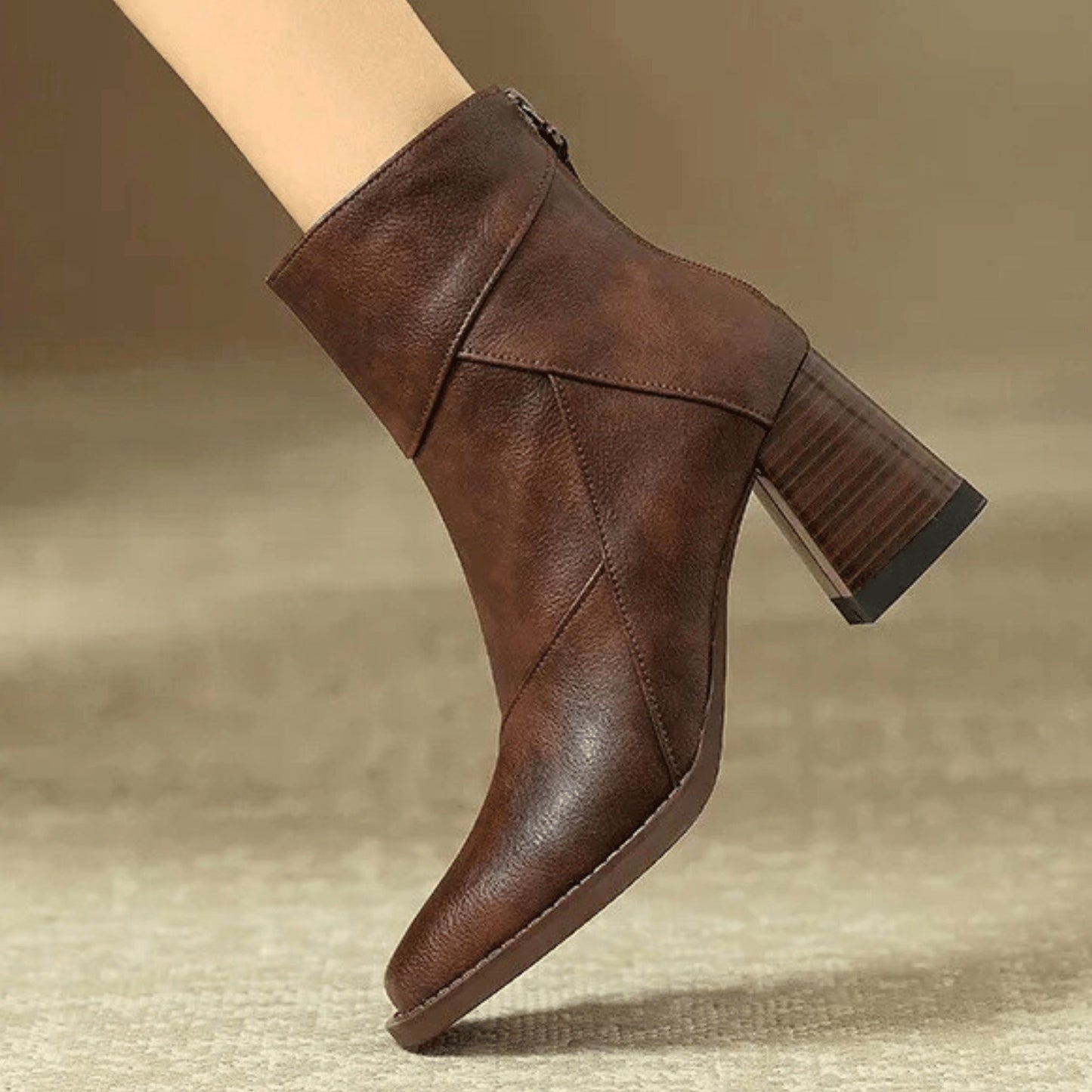 Lola | Botines de Tacón Bloque Mujer Cremallera Lateral