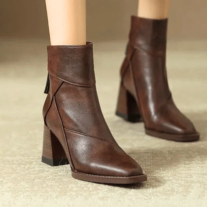 Lola | Botines de Tacón Bloque Mujer Cremallera Lateral